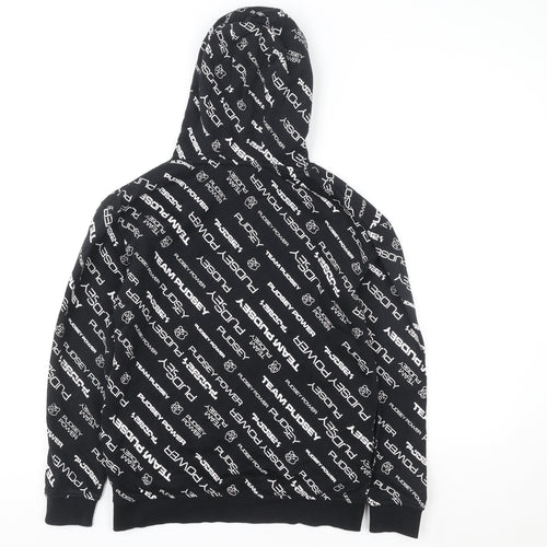 George Boys Black TEAM PUDSEY Pullover Hoodie 11-12 Years Graphic Print