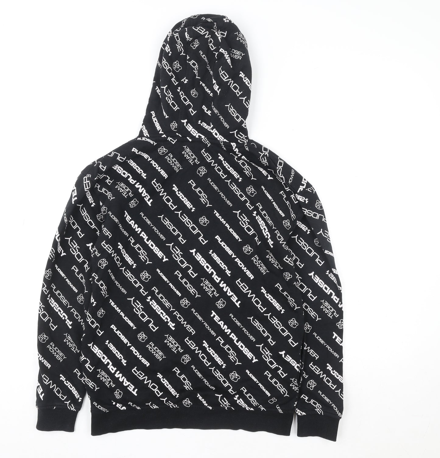 George Boys Black TEAM PUDSEY Pullover Hoodie 11-12 Years Graphic Print