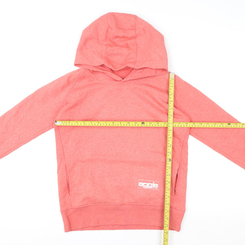 Eagle Women's Coral Pink Pullover Hoodie Size M Organic Cotton Blend