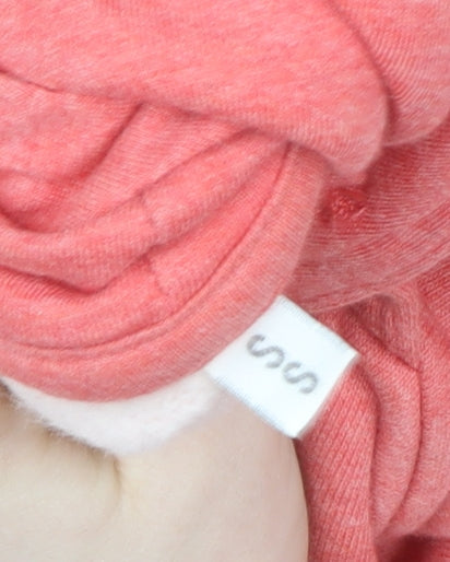 Eagle Women's Coral Pink Pullover Hoodie Size M Organic Cotton Blend