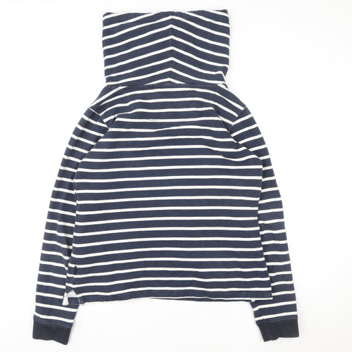 Quba Sails Womens Navy Striped Pullover Hoodie Size 12 Cotton Blend