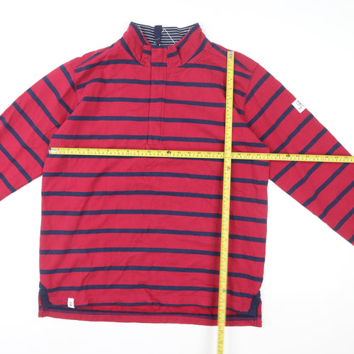 Lazy Jacks Women Red Navy Striped Pullover Sweatshirt UK 14 Cotton