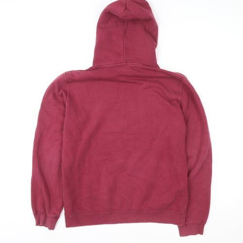 Champion Men's Red Pullover Hoodie Large Logo Fleece Sweatshirt