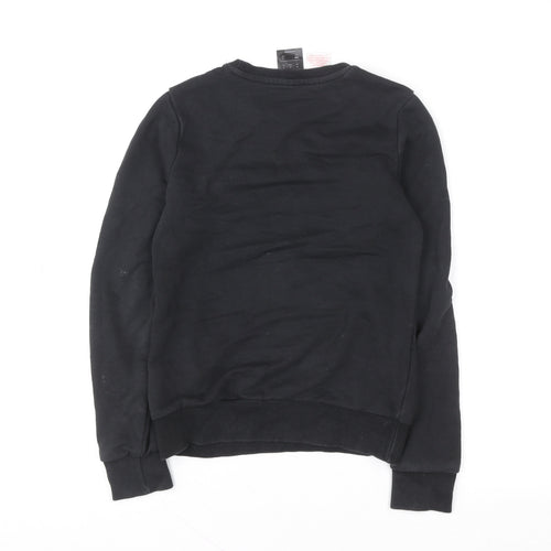 Adidas Boys Black Logo Pullover Sweatshirt 11-12 Years Regular Fit