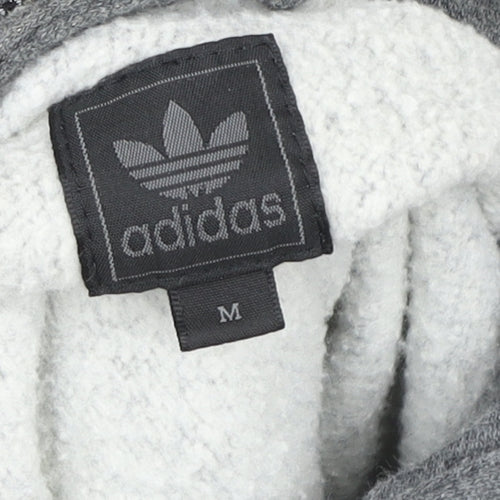 Adidas Men's Grey Full Zip Hoodie M Logo Sportswear