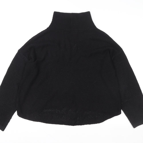 Daisy Street Women’s Black Roll Neck Pullover Sweatshirt Size S