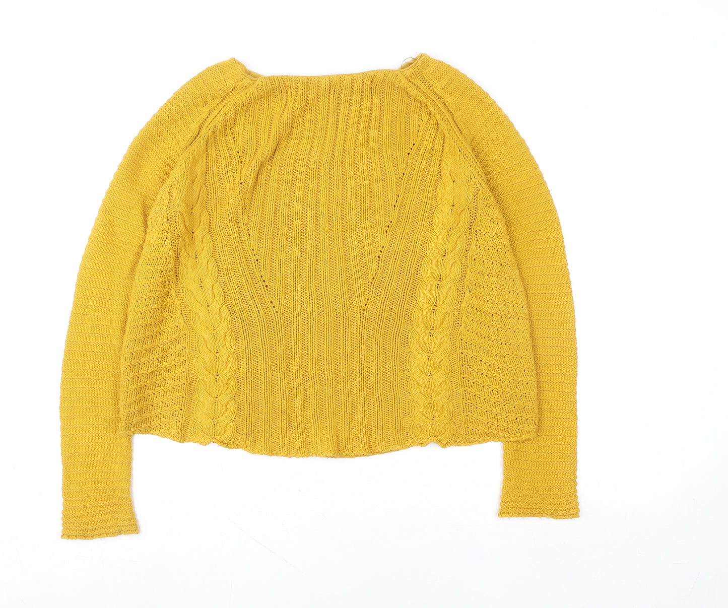 Zara Knit Women’s Yellow Cable Pullover Jumper Size S