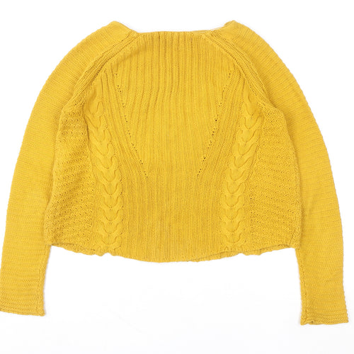 Zara Knit Women’s Yellow Cable Pullover Jumper Size S