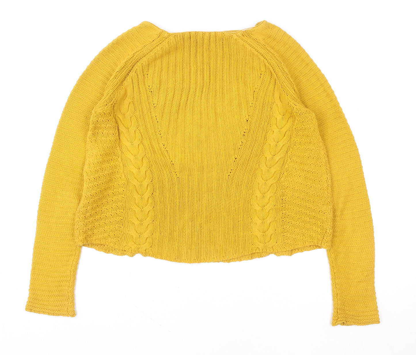 Zara Knit Women’s Yellow Cable Pullover Jumper Size S