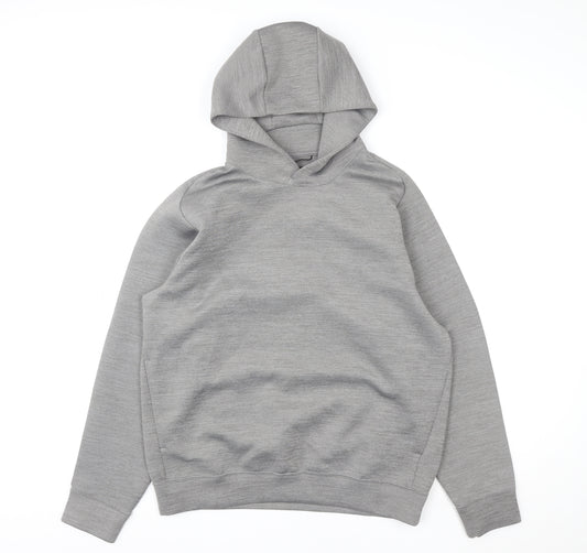UNIQLO Men’s Grey Pullover Hoodie M Regular Fit Long Sleeve