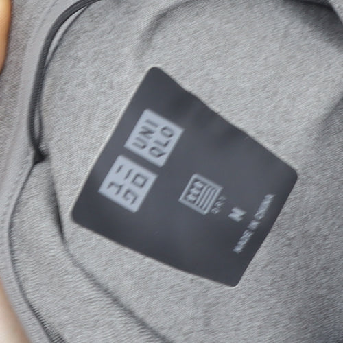 UNIQLO Men’s Grey Pullover Hoodie M Regular Fit Long Sleeve