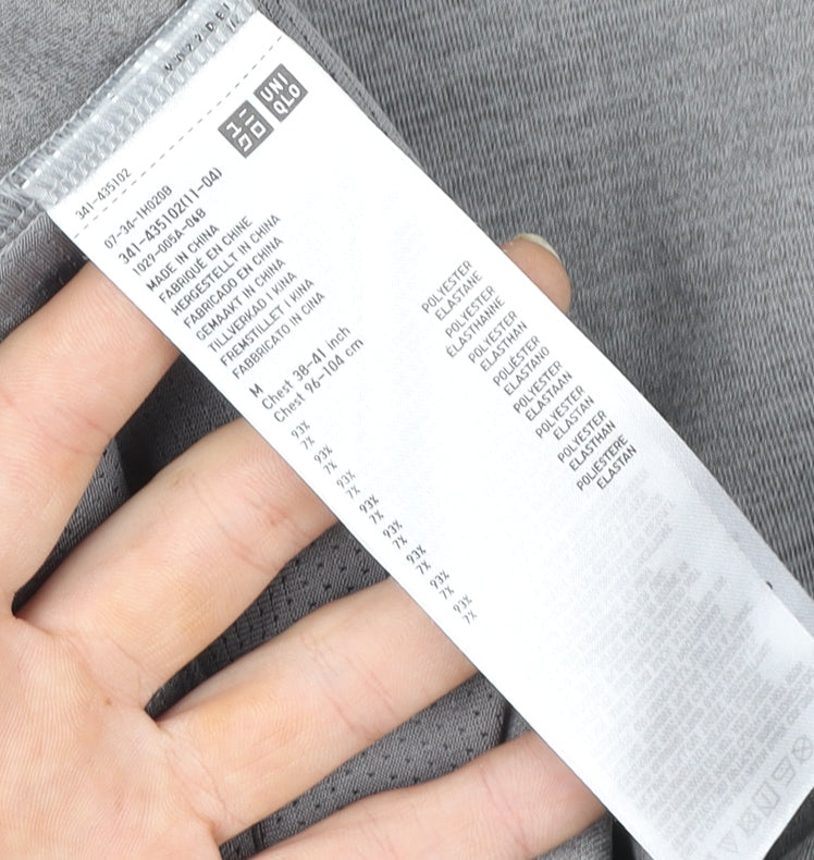 UNIQLO Men’s Grey Pullover Hoodie M Regular Fit Long Sleeve