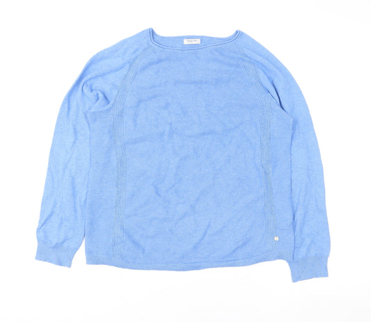 Bella di Notte Womens Blue Cotton Crew Neck Pullover Size 12