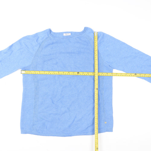 Bella di Notte Womens Blue Cotton Crew Neck Pullover Size 12