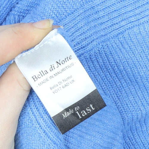 Bella di Notte Womens Blue Cotton Crew Neck Pullover Size 12