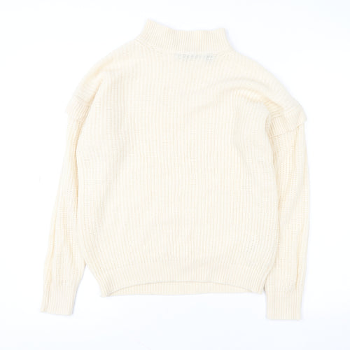 Brave Soul Women Ivory Knit Pullover Sweater Small