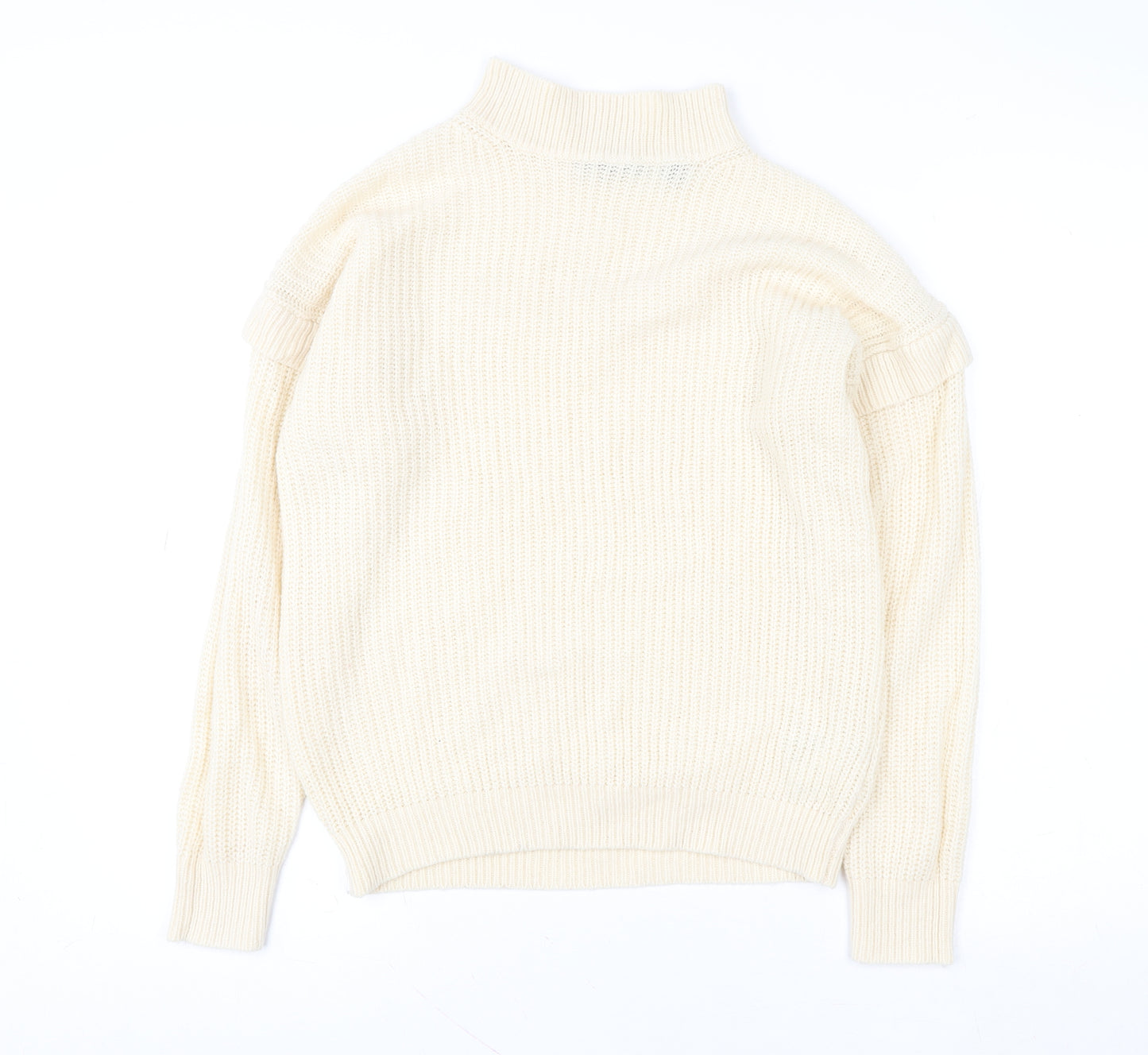 Brave Soul Women Ivory Knit Pullover Sweater Small