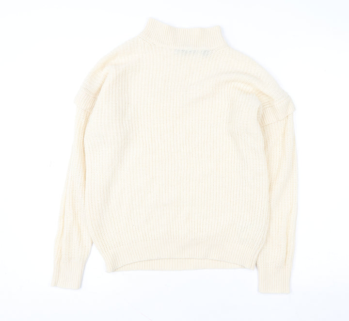 Brave Soul Women Ivory Knit Pullover Sweater Small