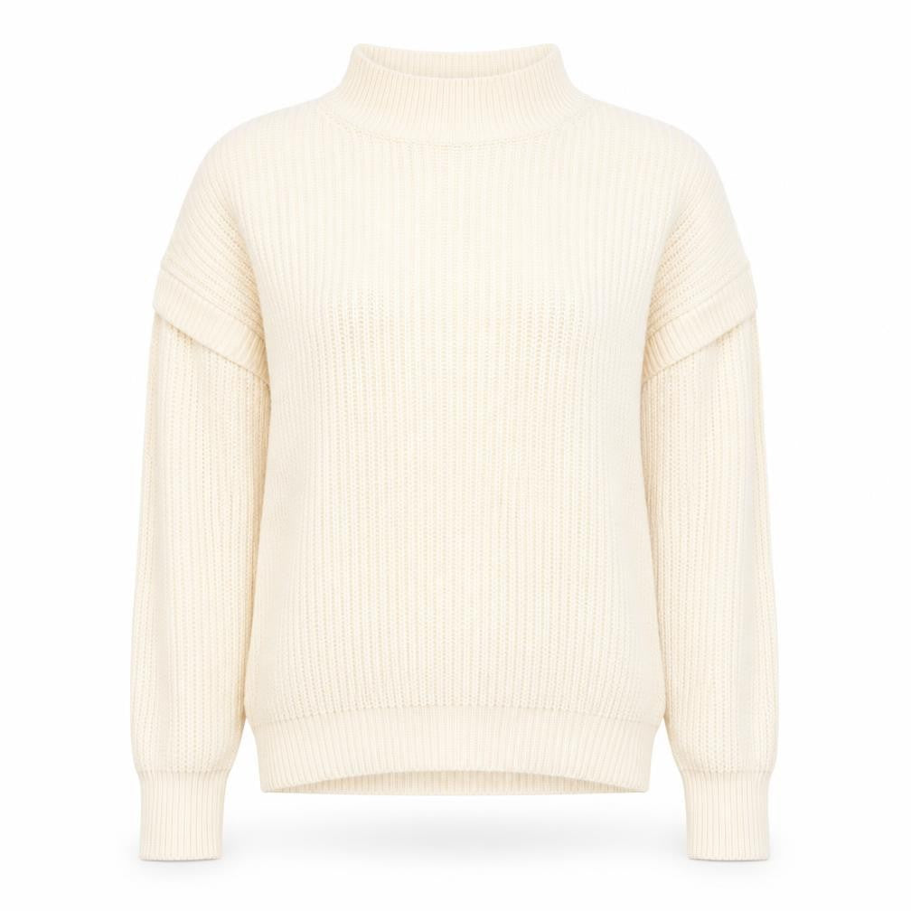 Front view of Brave Soul Women Ivory Knit Pullover Sweater Small