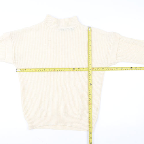 Brave Soul Women Ivory Knit Pullover Sweater Small