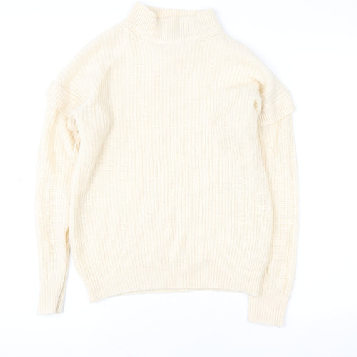 Brave Soul Women Ivory Knit Pullover Sweater Small