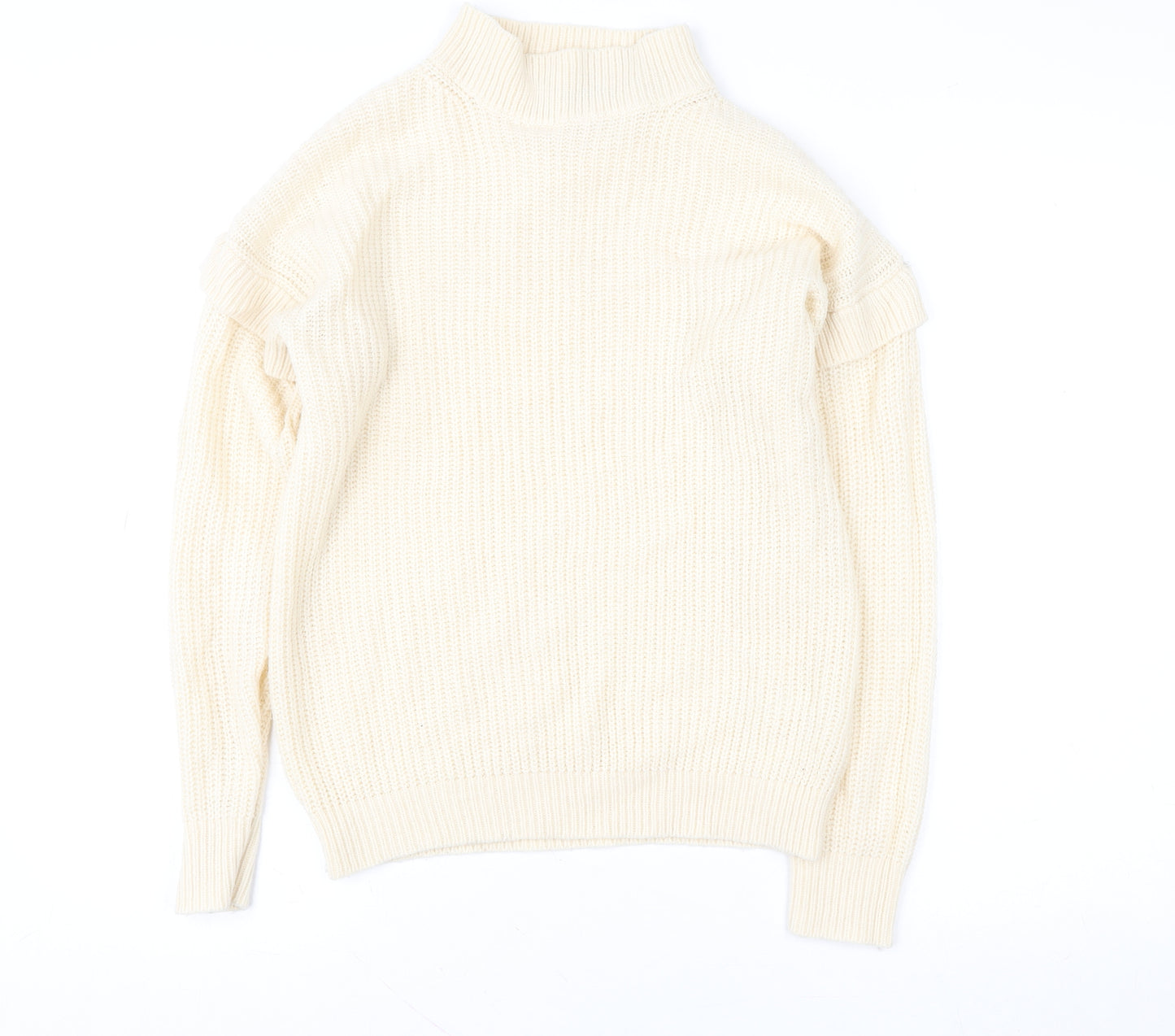 Brave Soul Women Ivory Knit Pullover Sweater Small