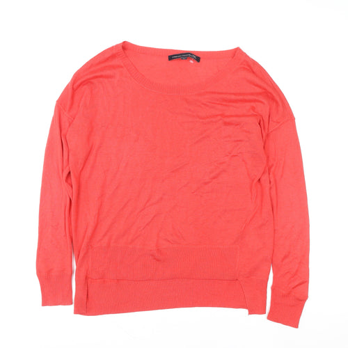 French Connection Women Coral Pullover Sweater Medium Cotton Blend