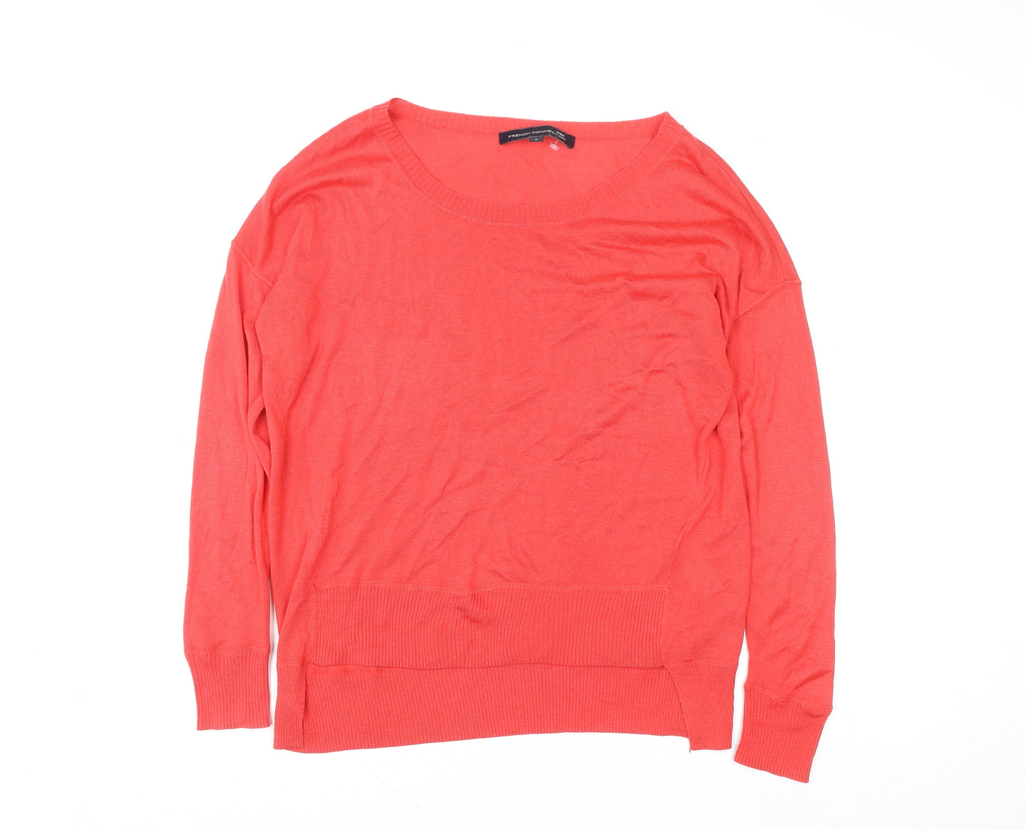 French Connection Women Coral Pullover Sweater Medium Cotton Blend