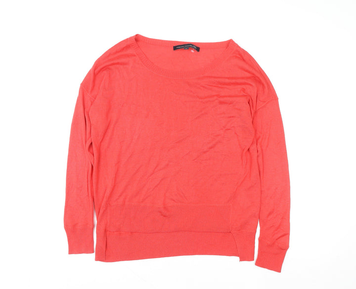 French Connection Women Coral Pullover Sweater Medium Cotton Blend