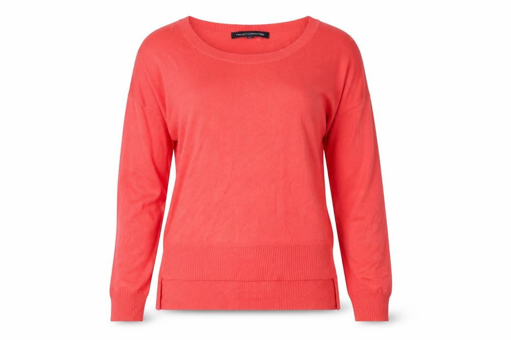 French Connection Women Coral Pullover Sweater Medium Cotton Blend