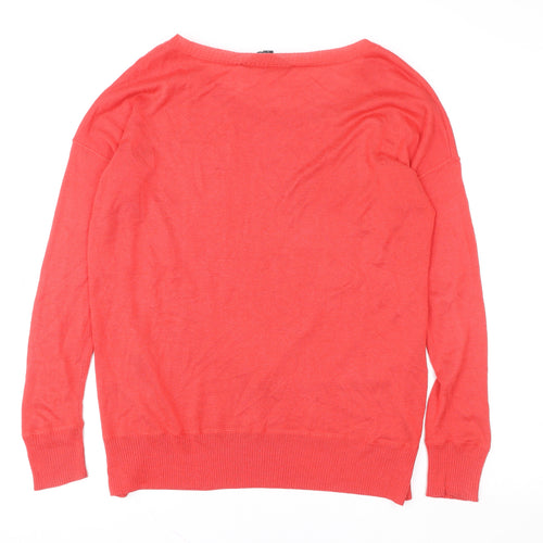 French Connection Women Coral Pullover Sweater Medium Cotton Blend