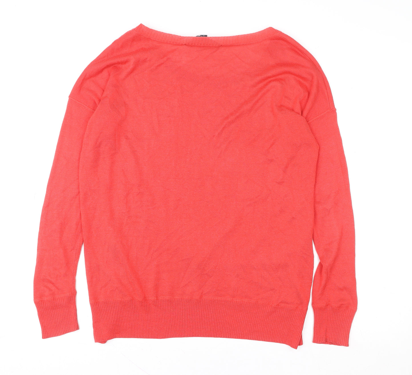 French Connection Women Coral Pullover Sweater Medium Cotton Blend