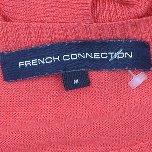 French Connection Women Coral Pullover Sweater Medium Cotton Blend