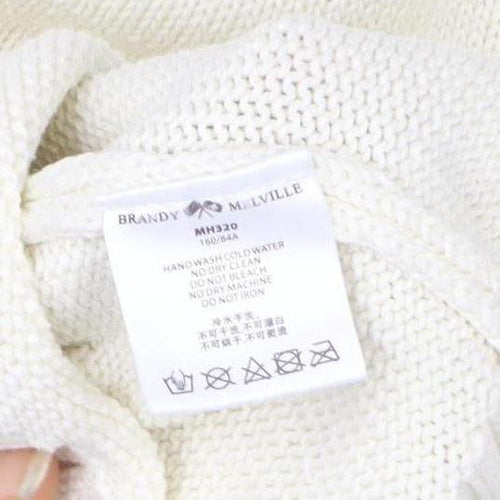 Brandy Melville Women Ivory Knit Pullover Sweatshirt One Size