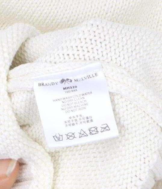 Brandy Melville Women Ivory Knit Pullover Sweatshirt One Size