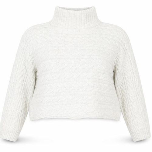 New Look Women’s Ivory Cable-Knit Roll Neck Jumper Size L