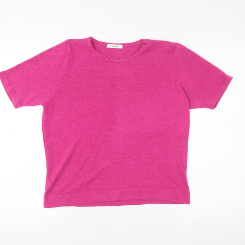 Marks and Spencer Women's Pink Short Sleeve Knit T-Shirt Size 14