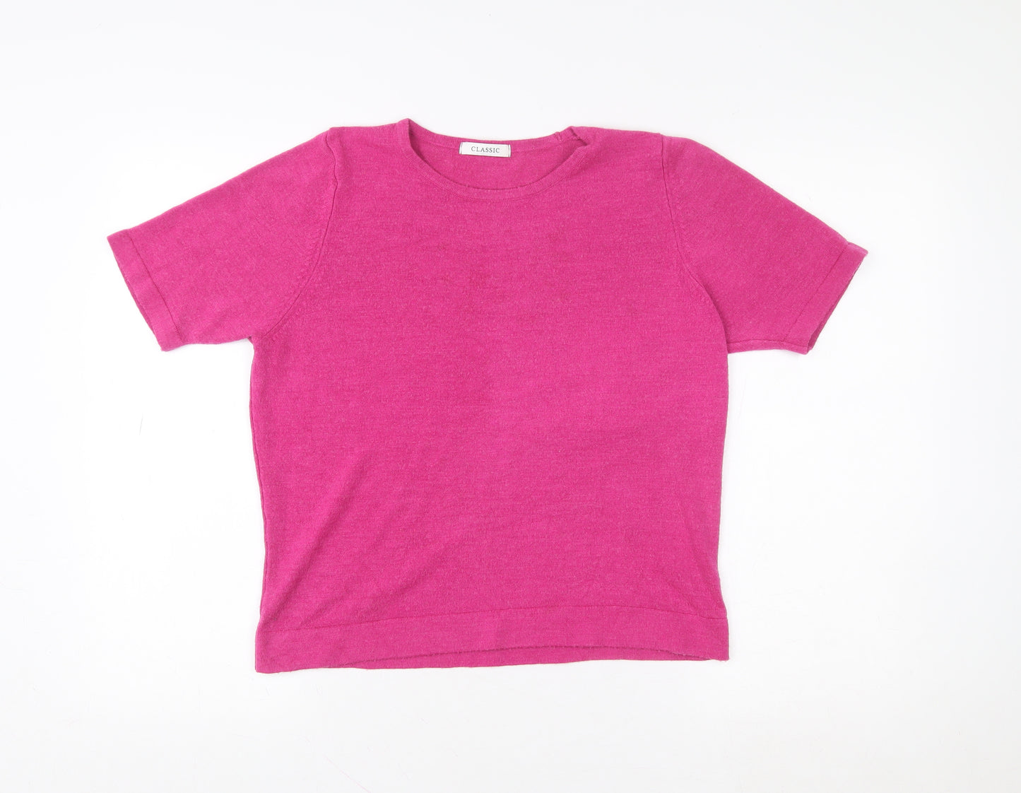 Marks and Spencer Women's Pink Short Sleeve Knit T-Shirt Size 14