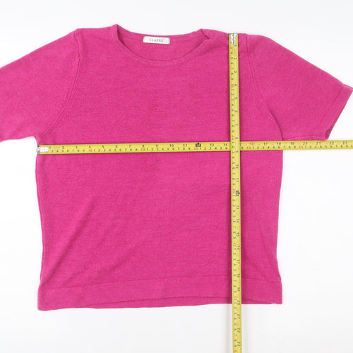 Marks and Spencer Women's Pink Short Sleeve Knit T-Shirt Size 14