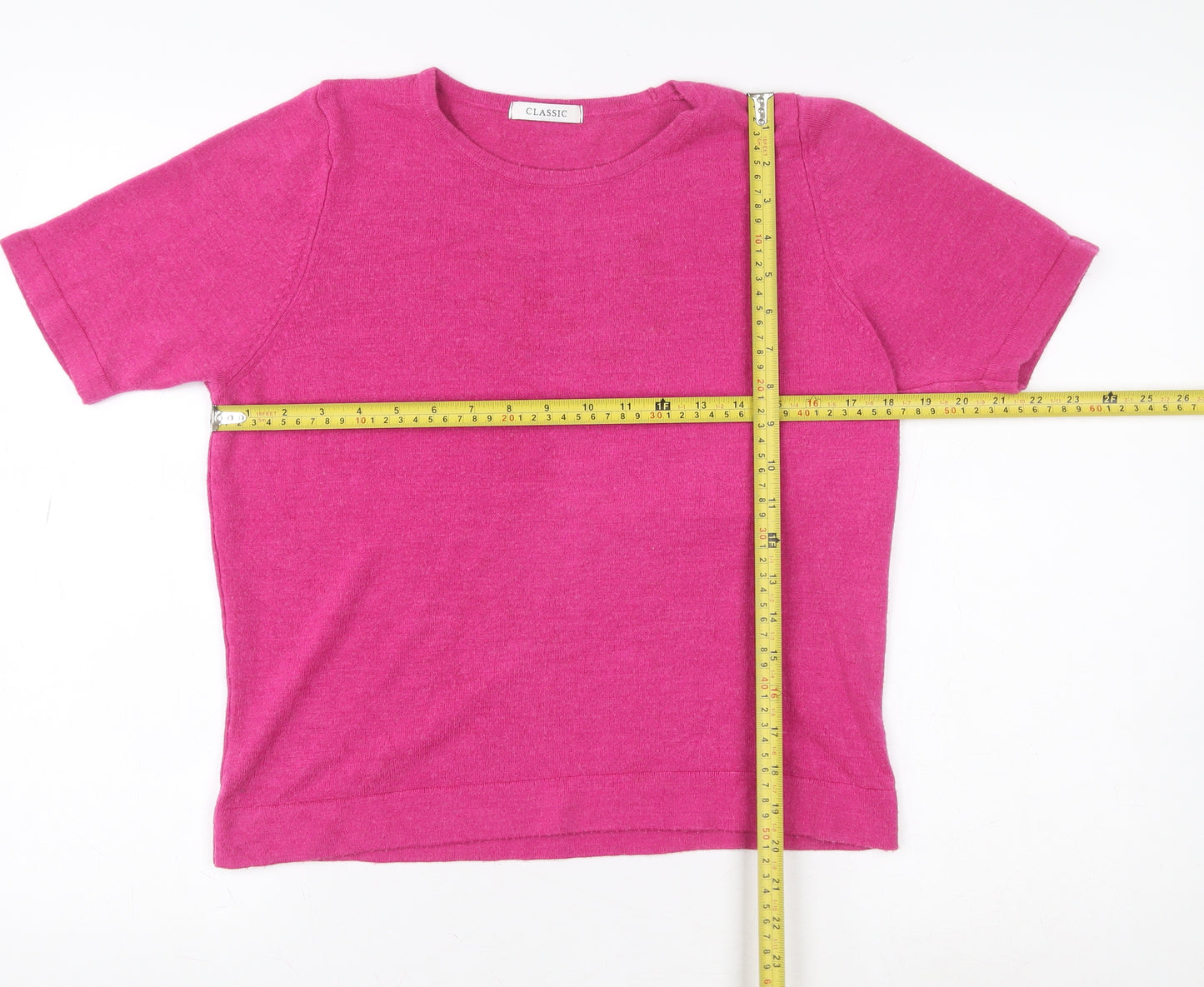 Marks and Spencer Women's Pink Short Sleeve Knit T-Shirt Size 14