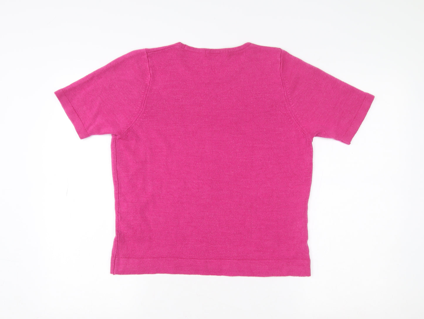 Marks and Spencer Women's Pink Short Sleeve Knit T-Shirt Size 14