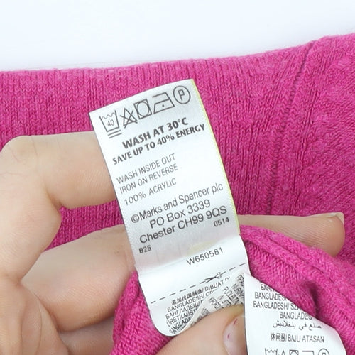 Marks and Spencer Women's Pink Short Sleeve Knit T-Shirt Size 14