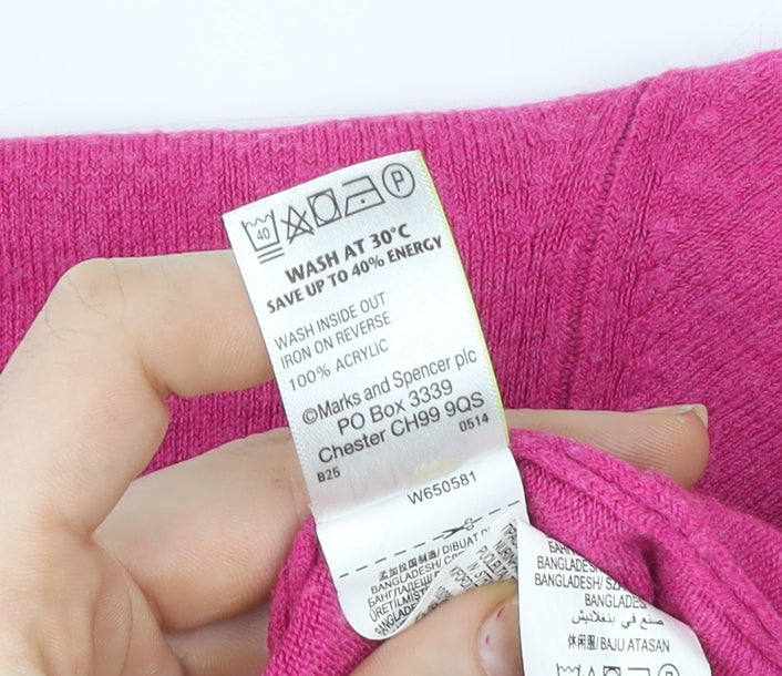 Marks and Spencer Women's Pink Short Sleeve Knit T-Shirt Size 14
