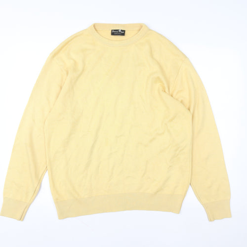 Franco Ponti Women Yellow Crew Neck Pullover Jumper Made in Italy Size M
