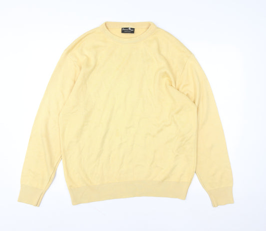 Franco Ponti Women Yellow Crew Neck Pullover Jumper Made in Italy Size M