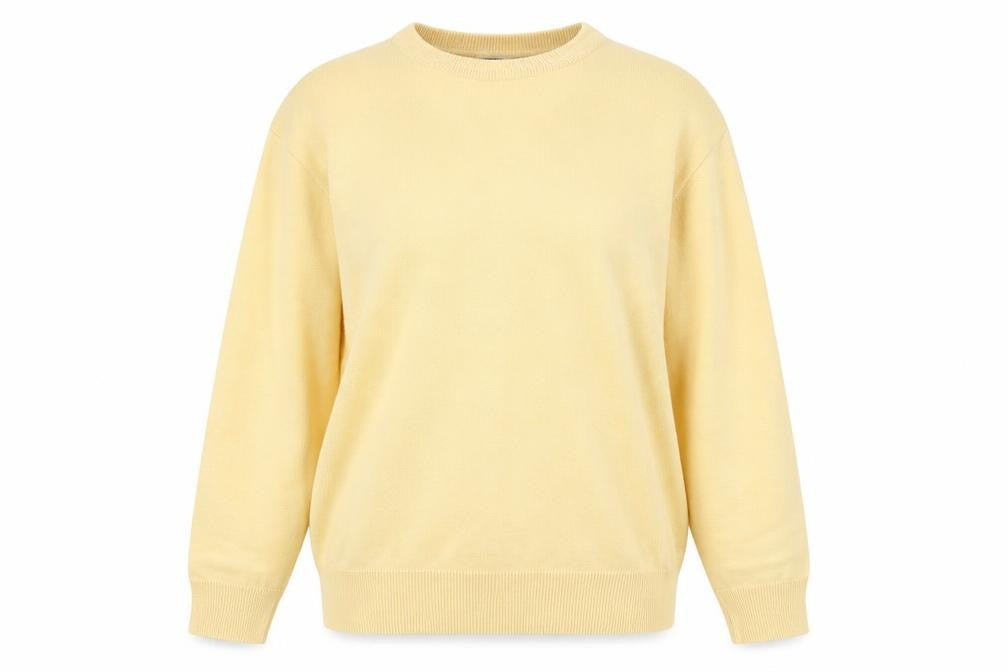 Franco Ponti Women Yellow Crew Neck Pullover Jumper Made in Italy Size M