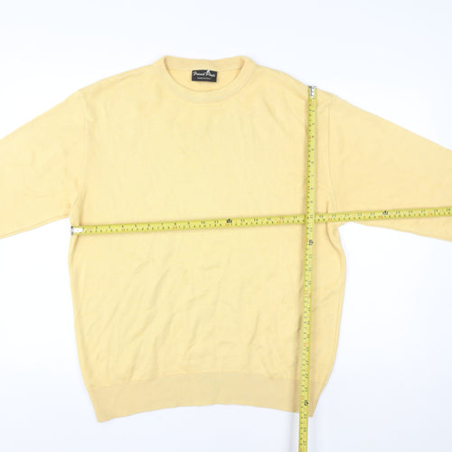 Franco Ponti Women Yellow Crew Neck Pullover Jumper Made in Italy Size M