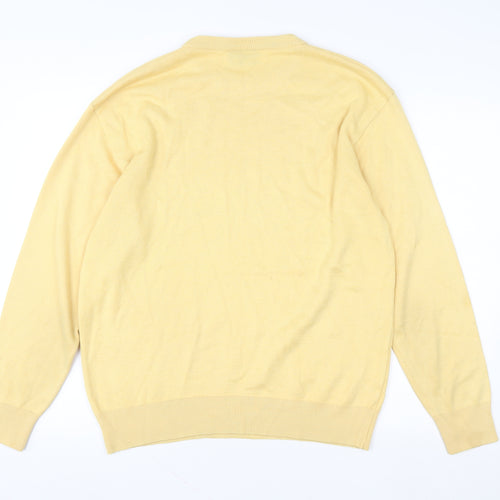 Franco Ponti Women Yellow Crew Neck Pullover Jumper Made in Italy Size M