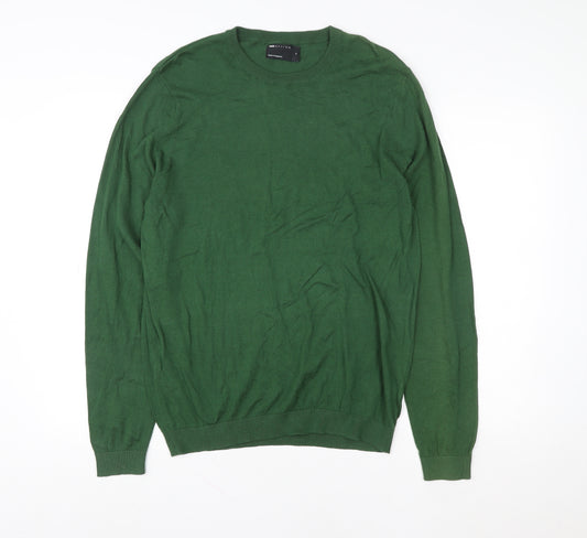 ASOS DESIGN Men's Green Cotton Crew Neck Pullover Sweatshirt Size M