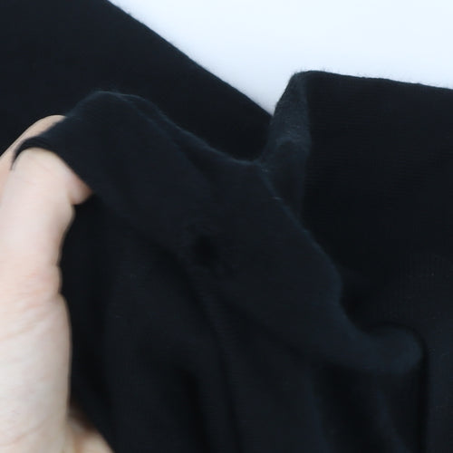 Marks and Spencer Autograph Men's Black Merino Wool Collared Henley Jumper L